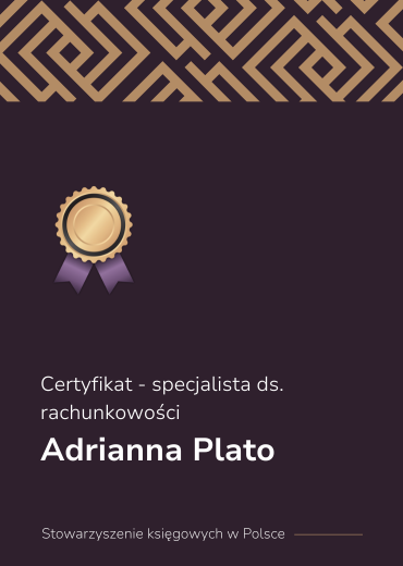 Certyfikat - specjalista ds. rachunkowości