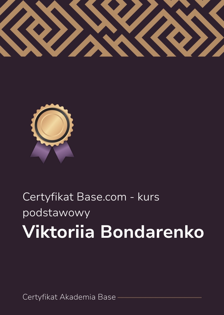 Certyfikat Base.com - kurs podstawowy