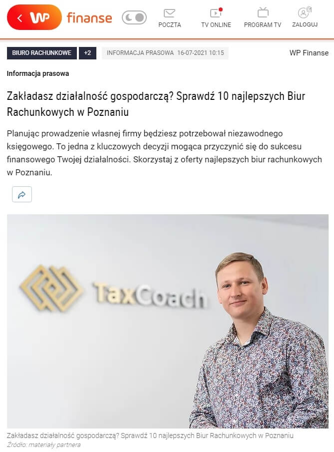 Taxcoach w Wirtualna Polska